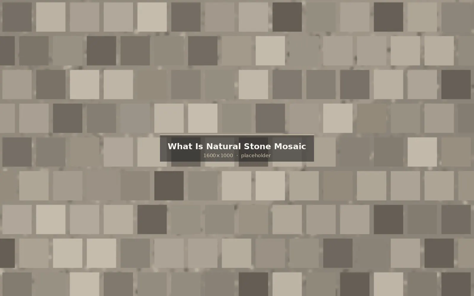 Natural stone mosaic panels on mesh backing showing random, strip and hexagon patterns