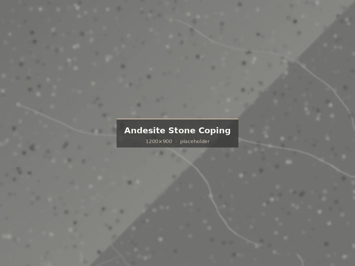 Andesite pool coping with a bullnose profile beside a swimming pool