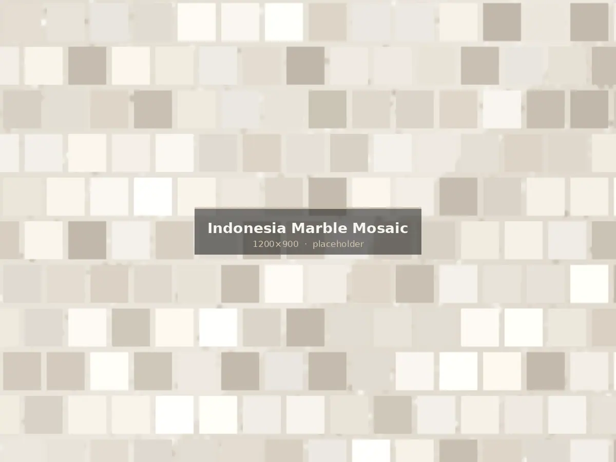 Indonesian marble mosaic in a hexagon pattern