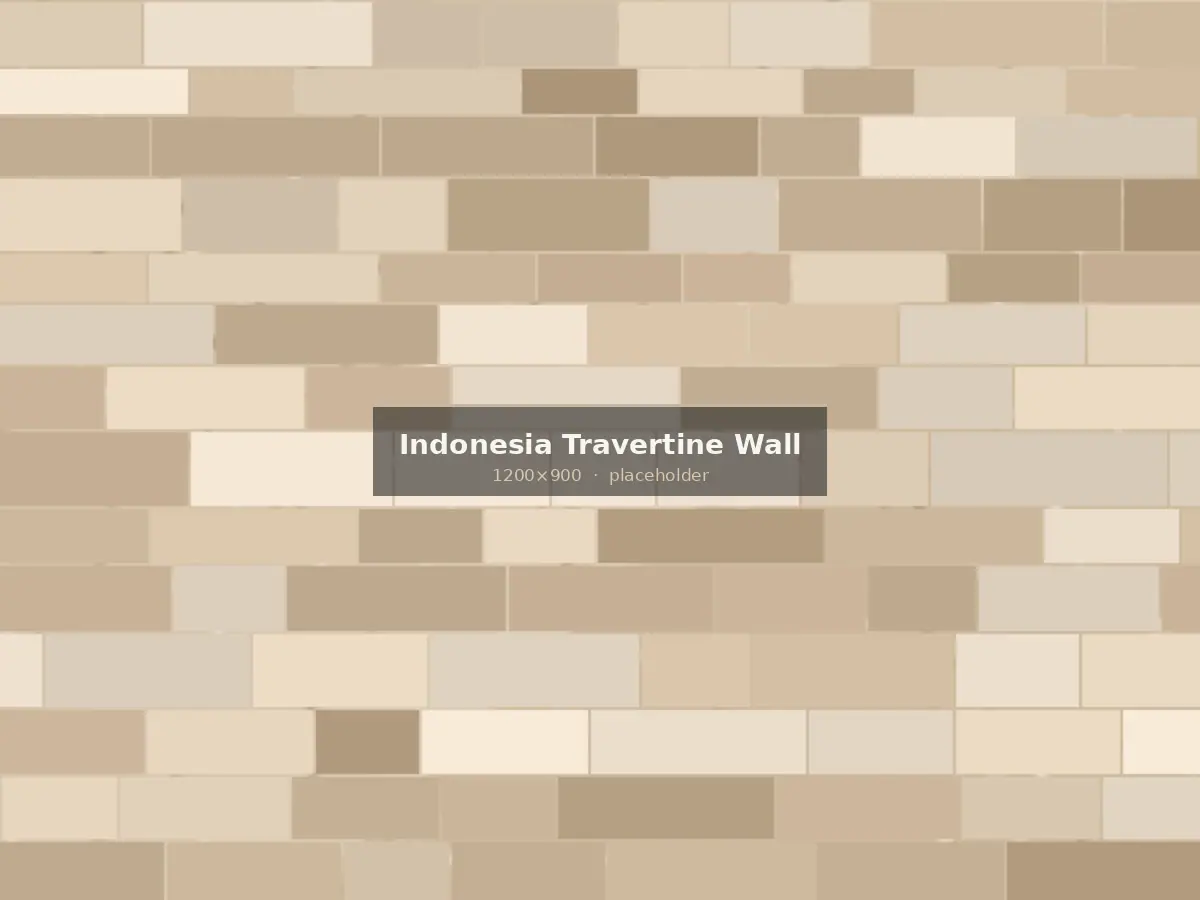 Travertine-style stone wall cladding in a hotel corridor