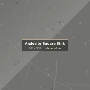 Andesite Square Vessel Sink surface detail showing finish and stone texture