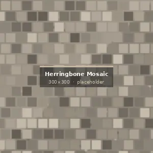 Herringbone Stone Mosaic installed on an architectural project