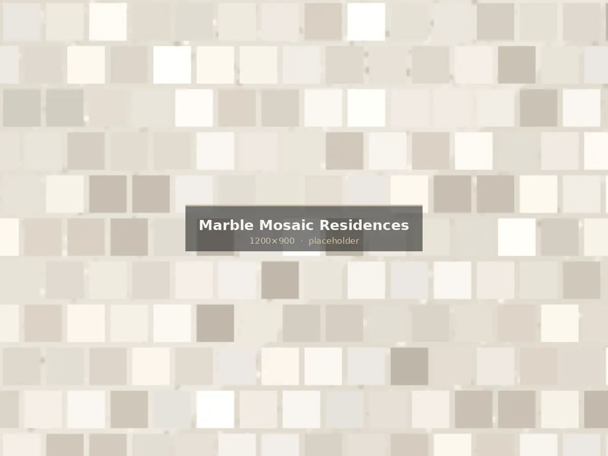 Mesh-mounted marble mosaic panels ready for installation